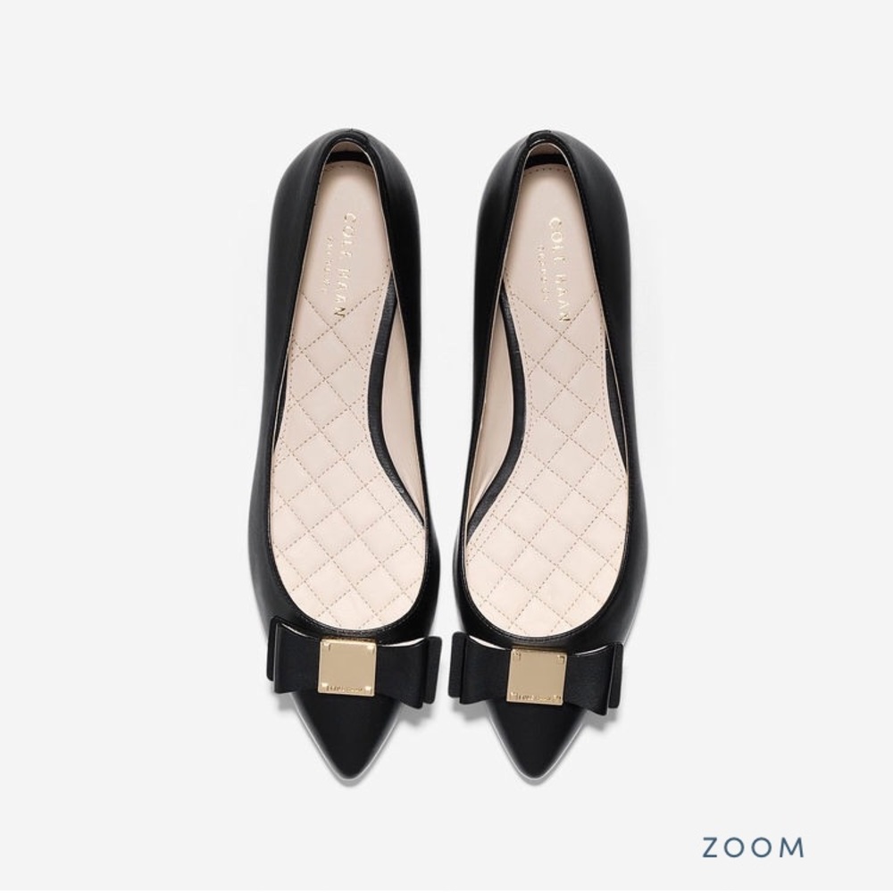 Cole Haan Tali Bow Skimmer Black Flats